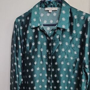 LOFT Emerald Shine Geometric Print Size M